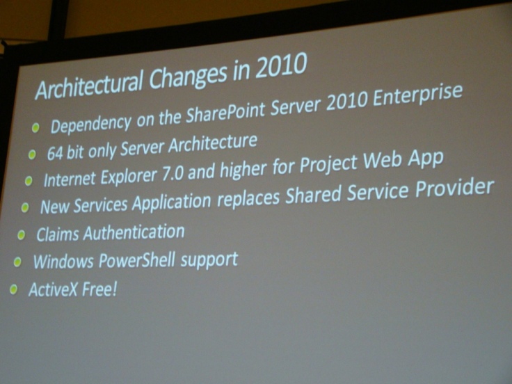 EPM 2010 - Architectural Changes in 2010